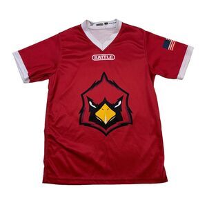 Arizona Cardinals Battle Jersey Shirt Mens S Small Red Active Short Sleeve NFL